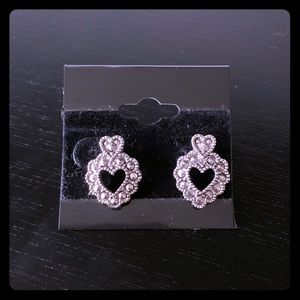 Silver Sacred Heart Stud Back Earring